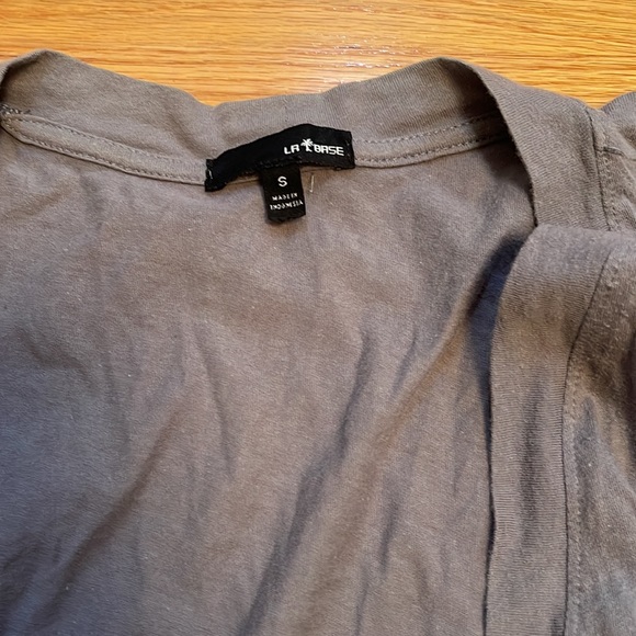 Women Forever21 Powdery Blue Long Sleeve Open Front Cardigan with Pockets - Picture 4 of 5